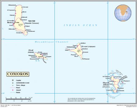 Carte officielle des Comores selon l'ONU