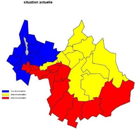 Les 3 circonscriptions actuelles de Savoie
